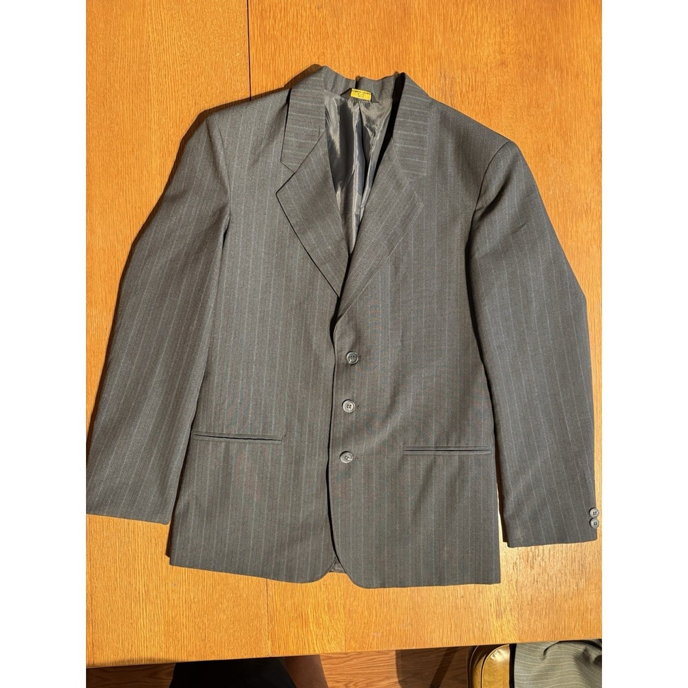 Mark Jason Boys 18R (chest 34) Gray Pinstripe Suit Jacket Blazer 3 Button Formal